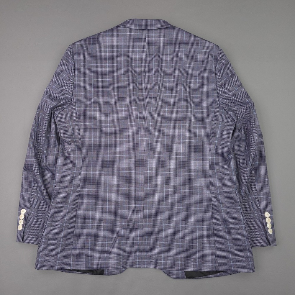 Michael Strahan Blazer Mens Large Purple Glen Plaid Stretch Sport Coat Jacket - Picture 12 of 13